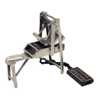 Vintage Italian Handmade Genuine Sterling Silver 925 Bread Roll Machine Solid Figurine For Sale