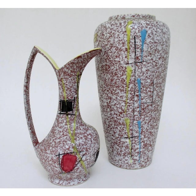 Mid-Century Modern West German Ceramic Vases, Set of 2 For Sale - Image 3 of 6