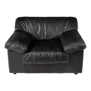 Post Modern Lounge Chair in Orignal Leather by Natuzzi Attributed to Pierluigi Cerri, Italy, Circa 1990s