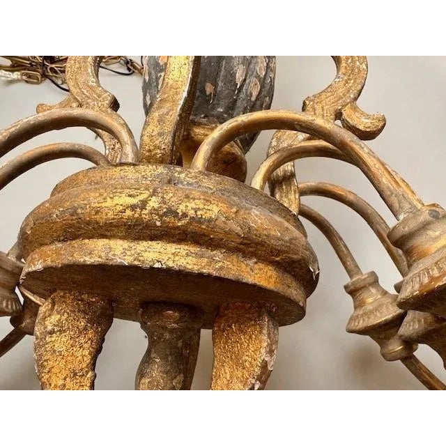 8-Light Carved Wood Chandelier For Sale In Columbia, SC - Image 6 of 10