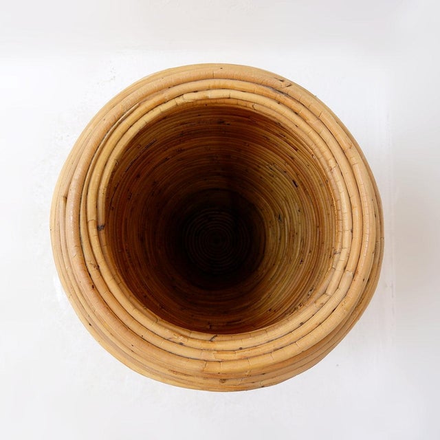 Vintage Rattan Floor Vase or Umbrella Stand For Sale - Image 5 of 14