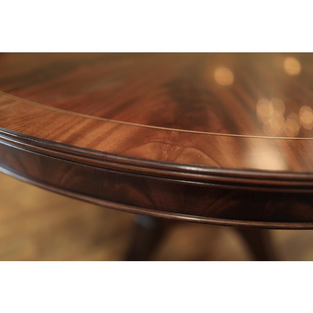 54" Round to 90" Oval Flame Mahogany Dining Table With Two Leaves, Seats 4 to 8 People, an Ap Exclusive by AntiquePurveyor For Sale - Image 11 of 17