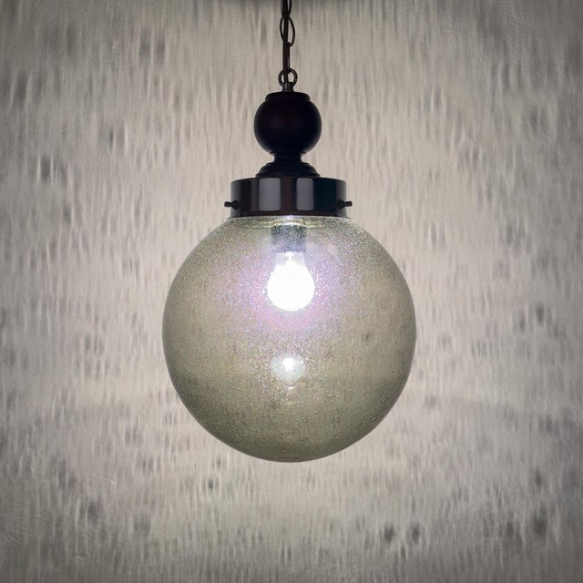 Brown Vintage Murano Glass Pendant Lamp, Italy, 1960s For Sale - Image 8 of 15