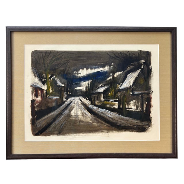 Signed Mid-Century American Painting, Newly Framed in Museum Glass & Walnut Frame For Sale - Image 12 of 15