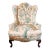 1980s Woodmark Originals Queen Anne Style Crewelwork Wing Chair Mary Webb Wood For Sale