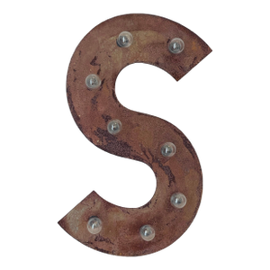 1970s Rusted Metal Dollar Sign Wall Light Lamp Industrial