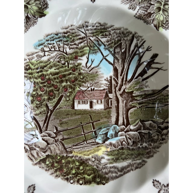 Johnson Brothers English Johnson Bros. "The Friendly Village" Rimmed Soup Bowls- Set of 3 For Sale - Image 4 of 7
