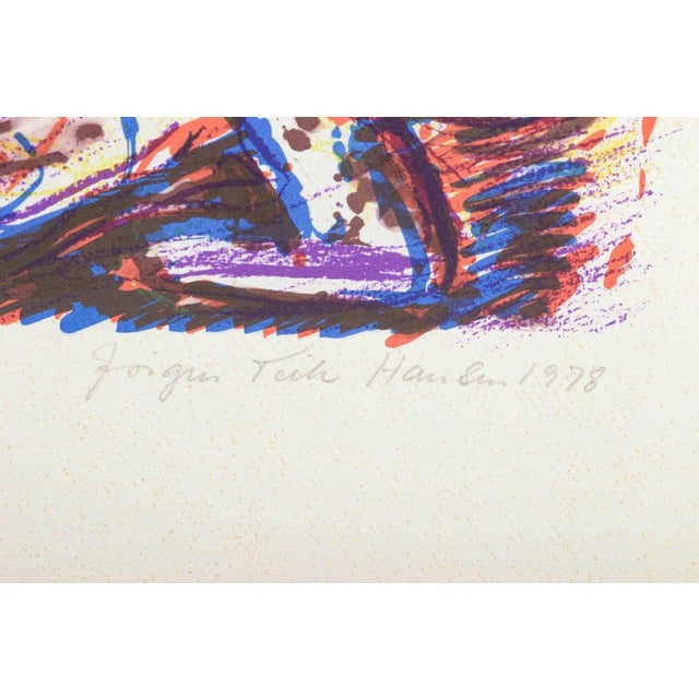 1970s Jørgen Teik Hansen, Abstract Expressionist Composition, 1978, Color Lithograph For Sale - Image 5 of 6