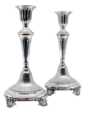Silver Candlesticks with Fluting