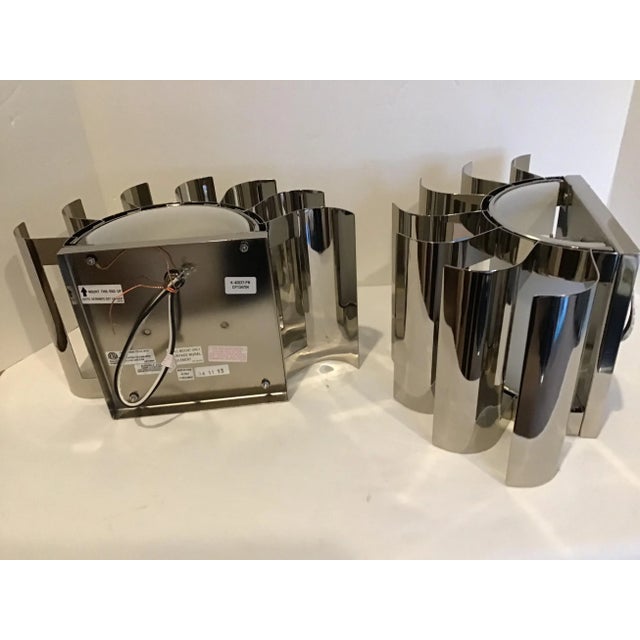 Mid Century Sciolari Chrome Style Modern Wall Sconces - a Pair For Sale - Image 9 of 11