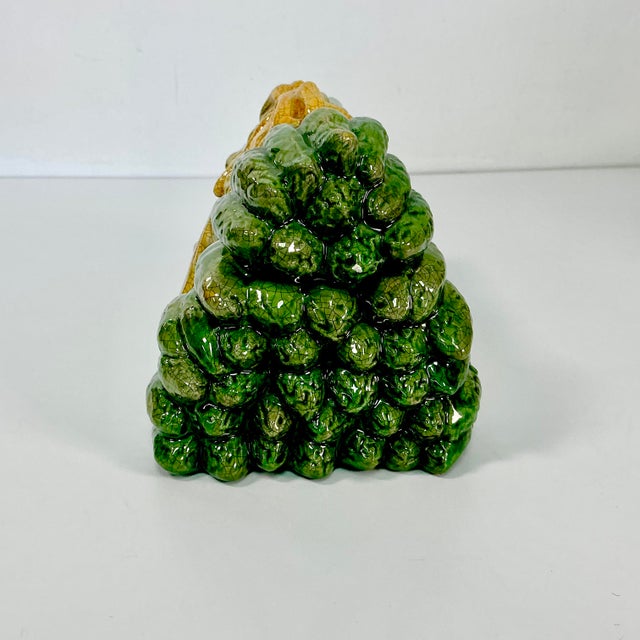 1940s Vintage Majolica French Hollywood Regency Trompe L’Oeil Asparagus Box. For Sale - Image 9 of 15