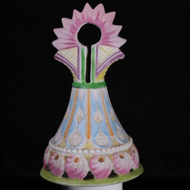 Biscuit Porcelain Covered Bottle Vase with Painted Decoration by Jean Gille For Sale - Image 10 of 17