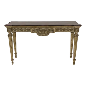 Regency Style Silver Gilt Faux Marble Top Console Table
