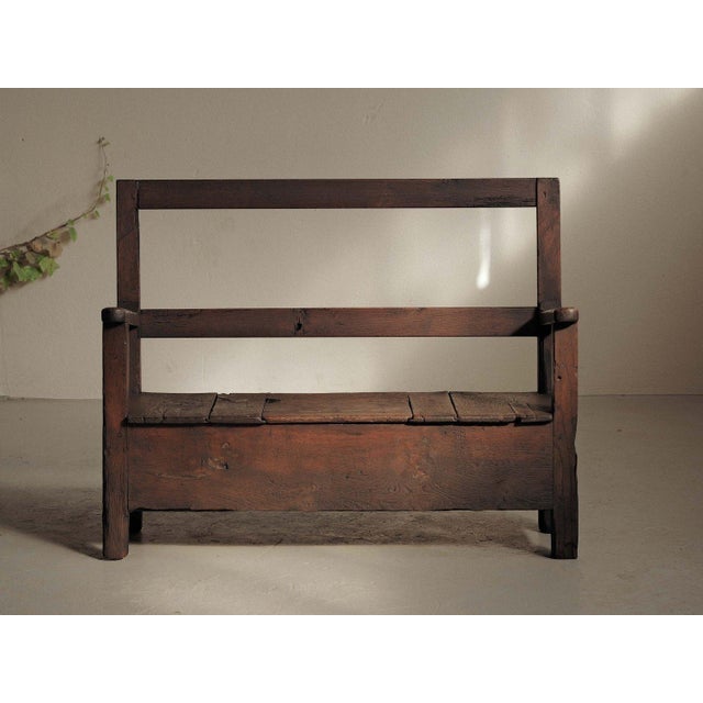 19th Century French Folk Bench Chest in Wood, Auvergne For Sale - Image 14 of 18