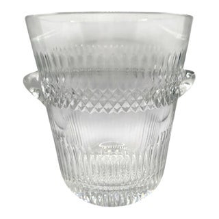 Vintage French Cut Crystal Champagne Bucket For Sale