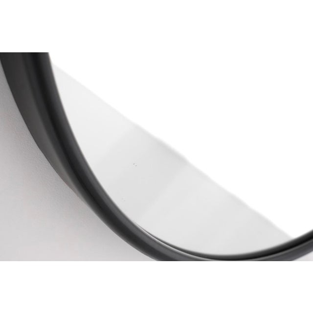 Metal Vintage Round Steel Mirror, Italy, 1970s For Sale - Image 7 of 13