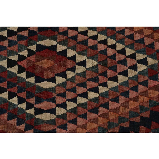 1950s 1950s Vintage Afghan Tribal Kilim With Colorful Geometric Patterns For Sale - Image 5 of 7