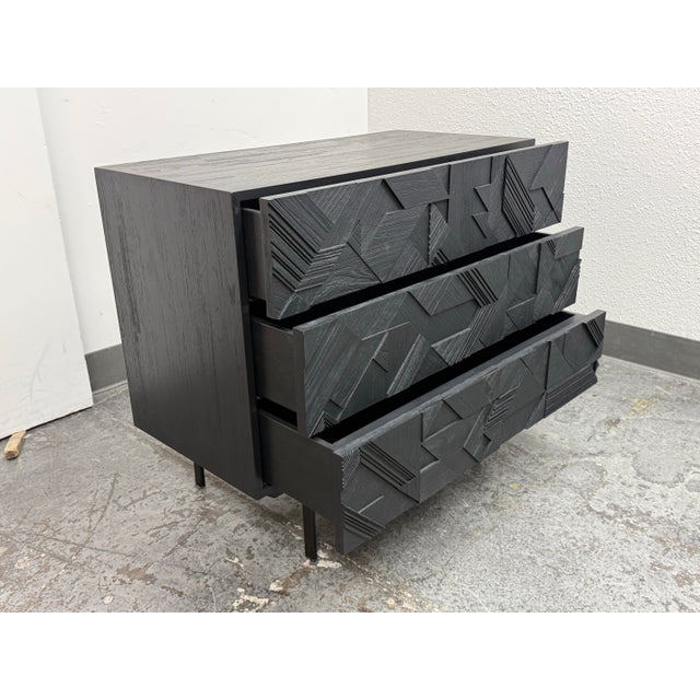 Alain Van Havre for Ethnicraft Graphic Chest of Drawers, Black Teak For Sale - Image 4 of 12