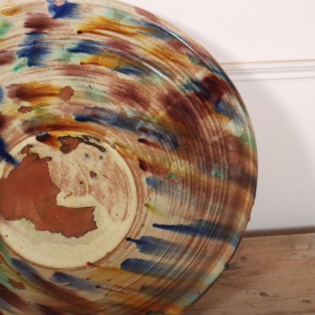 Large Vintage Spanish Glazed Bowl, 1920s For Sale - Image 4 of 6