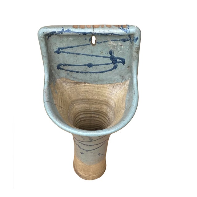 Vintage Distressed Ceramic Wall Hanging Vase Flower Planter For Sale In San Francisco - Image 6 of 9