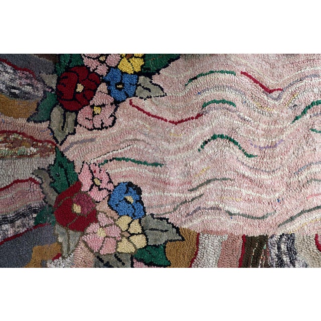 1880s, Handmade Antique American Hooked Rug 3.2' X 5.7' For Sale - Image 9 of 11