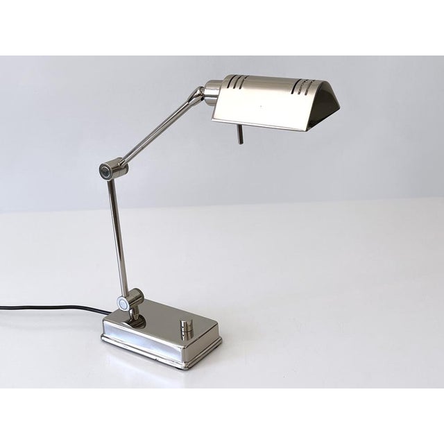 Nickel-Plated Brass Adjustable Desk Light from Holtkötter, Germany, 1980s For Sale - Image 13 of 18