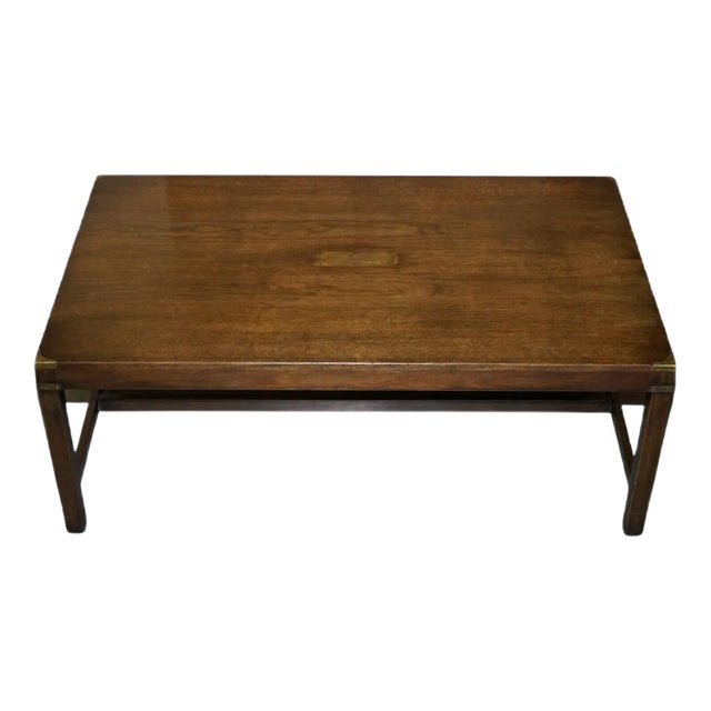 Large Kennedy Military Campaign Coffee Table in Hardwood from Harrods For Sale