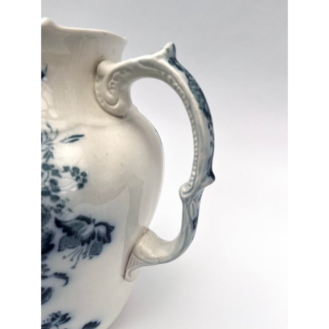 Ceramic Large Antique Edwardian Wash Basin Pitcher Anemone from Pountney & Co., 1890s For Sale - Image 7 of 9