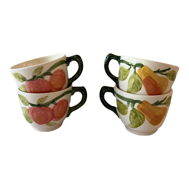 Vintage Franciscan "Fresh Fruit" Coffee Cups - Set of 4 For Sale