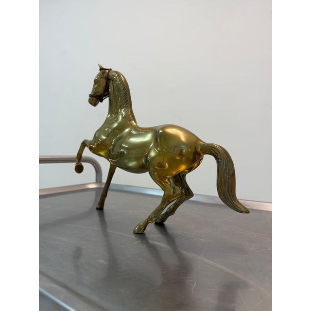 Large Vintage Brass Horse For Sale - Image 4 of 11