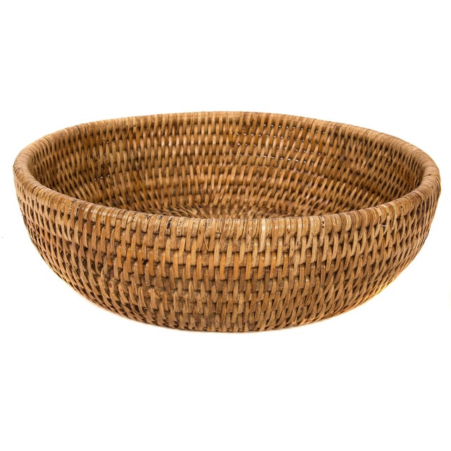 Boho Chic Boho Chic Artifacts Rattan Decorative Bowl For Sale - Image 3 of 4