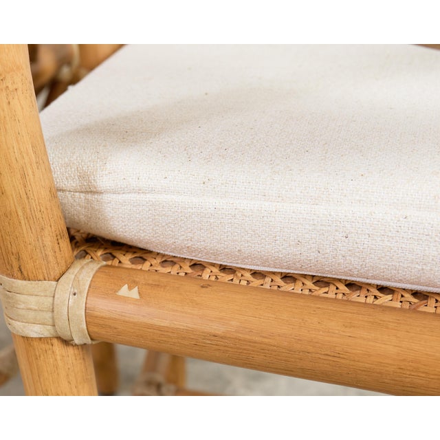 Set of Six Genuine McGuire "Cracked Ice" Rattan Dining Chairs For Sale - Image 18 of 18