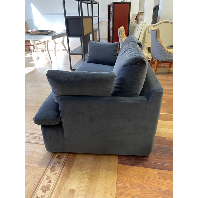 Restoration Hardware Cloud Navy Velvet Slipcover Sofa Chairish