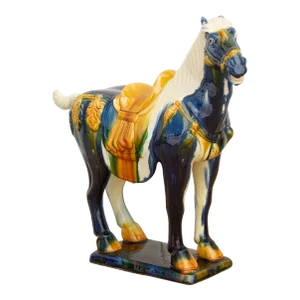 Royal Blue Chinese Sancai Horse