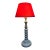 1990s Pop Art Red and Blue Wooden Table Lamp For Sale
