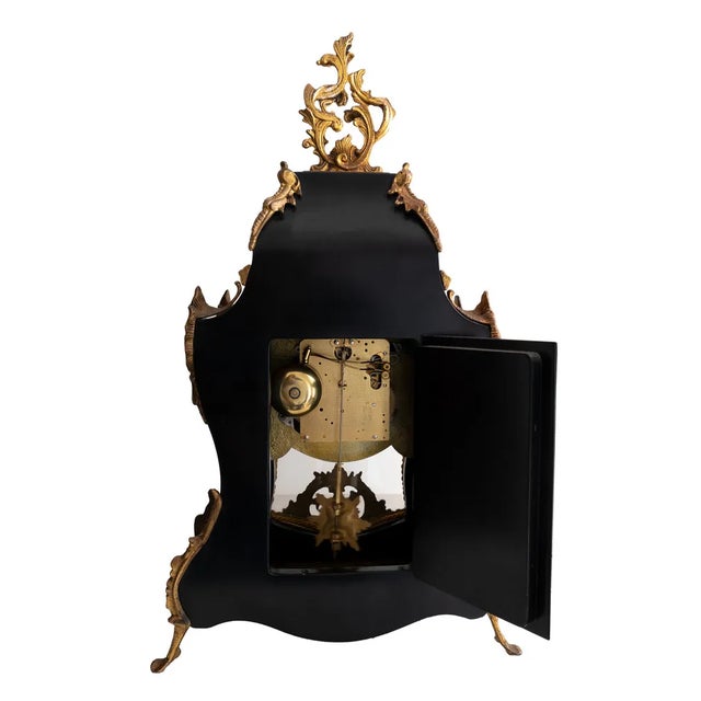 Boulle Pendulum Mantle Clock, 1950s For Sale - Image 3 of 12