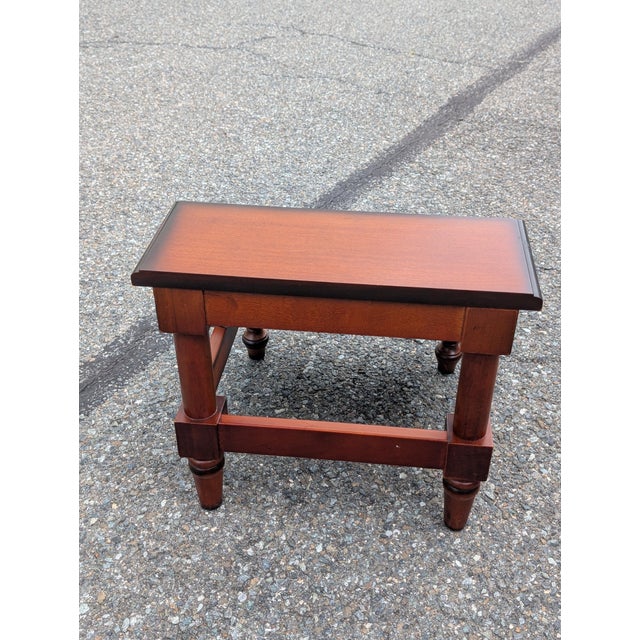 Vintage Traditional Mahogany-Finished Two-Step Library Stool For Sale - Image 4 of 8