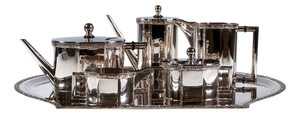 Art Nouveau Silver Coffee and Tea Set by Ludwig Politzer, 1890s, Set of 6
