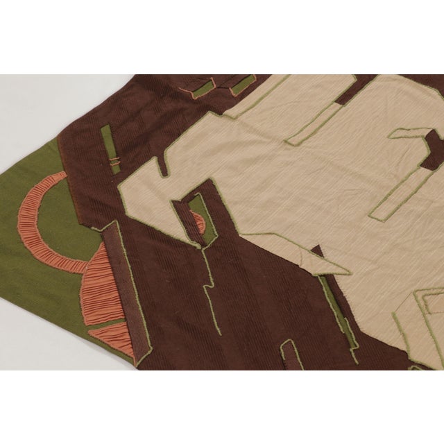 Modern Rug & Kilim’s Contemporary Tapestry With Geometric Patchwork in Black & Beige For Sale - Image 3 of 10