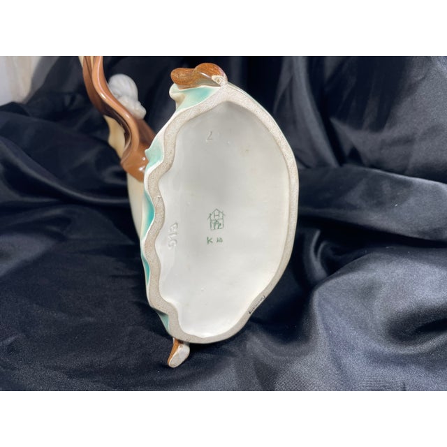 Cream Vintage 1930s 1940s German Dancing Woman Ceramic Figurine by Josef Lorenzl For Sale - Image 8 of 9