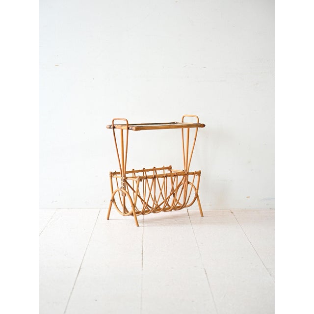 Swedish Bamboo Magazine Holder, 1960s For Sale - Image 3 of 8