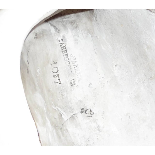 Rare oversize colorful Majolica wall applique signed Sarreguemines Majolica, circa 1870. Measures : 44" W 25" H