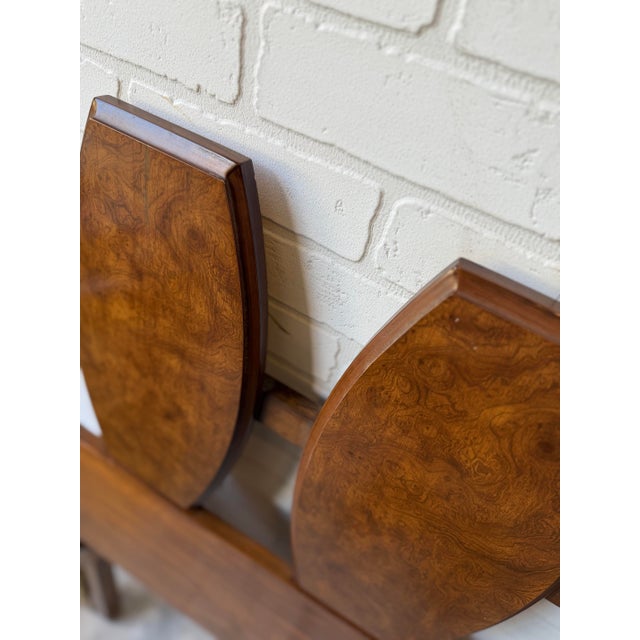 Mid Century Modern Walnut and Burl King Size Headboard For Sale - Image 4 of 4