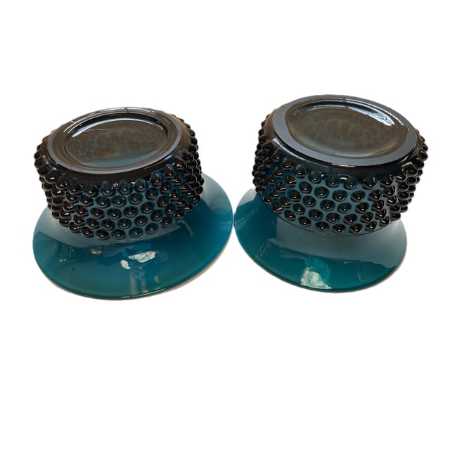 Nuutajarvi Notsjo Set of 2 Mid 20th Century Nyppyla Beaded Flared Glass Bowls by Saara Hopea for Nuutajarvi Notsjo, Made in Finland For Sale - Image 4 of 10