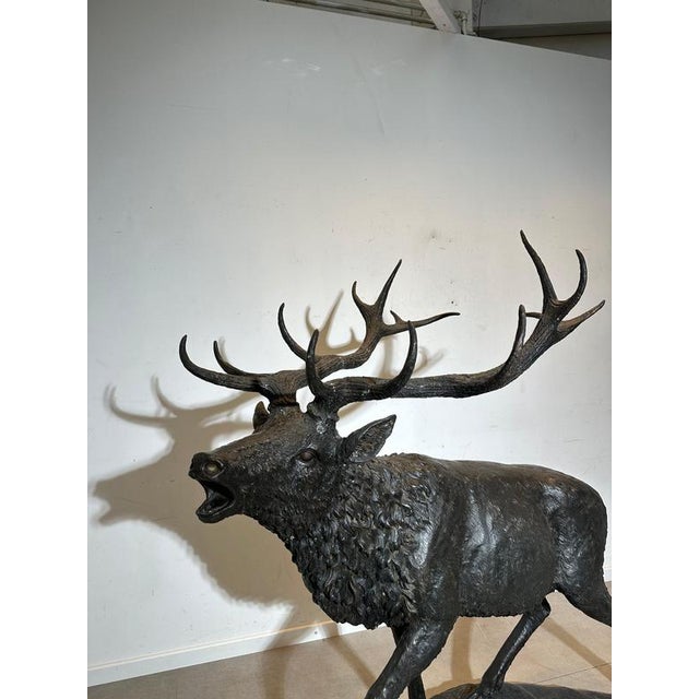 Vintage Bronze Stag Sculpture For Sale - Image 6 of 9
