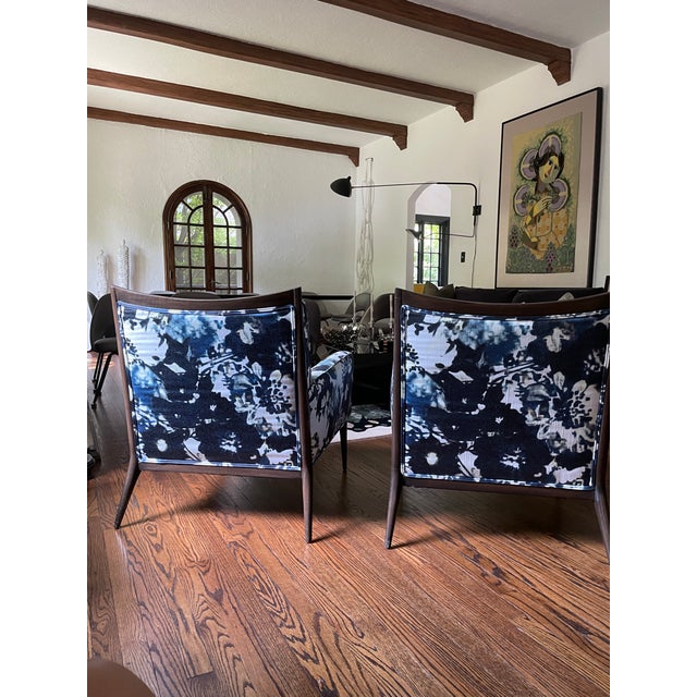 Mid-Century Modern Pair of Custom Upholstered Vintage Paul McCobb for Directional Model 1322 Armchairs For Sale - Image 3 of 9