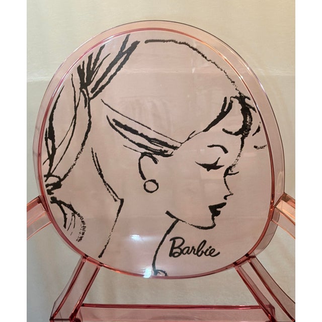 Contemporary Kartell Louis Ghost Chair Barbie Edition Pink Transparent Philippe Starck Designer Rare For Sale - Image 3 of 12