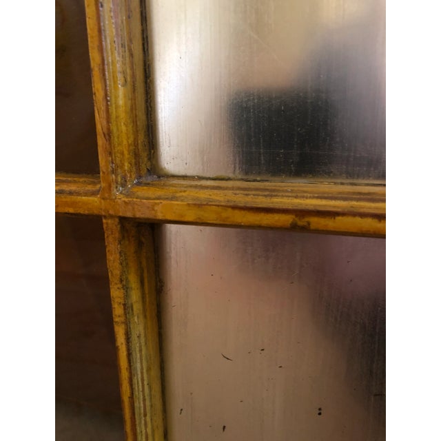 Vintage Corner Cabinet Door Wall Decor Custom Finished in Distressed Yellow Finish For Sale - Image 11 of 13