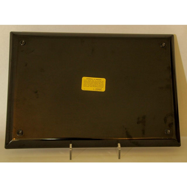 Black Vintage Couroc Floral Design Barware Serving Tray For Sale - Image 8 of 10