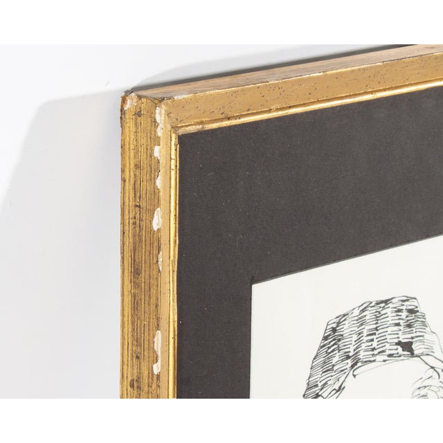 Black Abstract Ink Portrait Drawing by James L. Bruch For Sale - Image 8 of 8